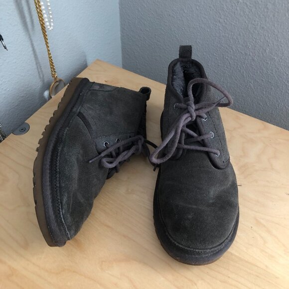 UGG Neumel Chukka Sheepskin Suede Lace Up Ankle Boots - 1094269 - Picture 3 of 10